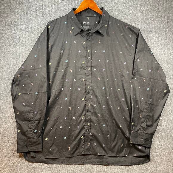 Taco Bell Shirt Men's 2X Black Button Up Long Sleeve Employee Workwear - Picture 1 of 10